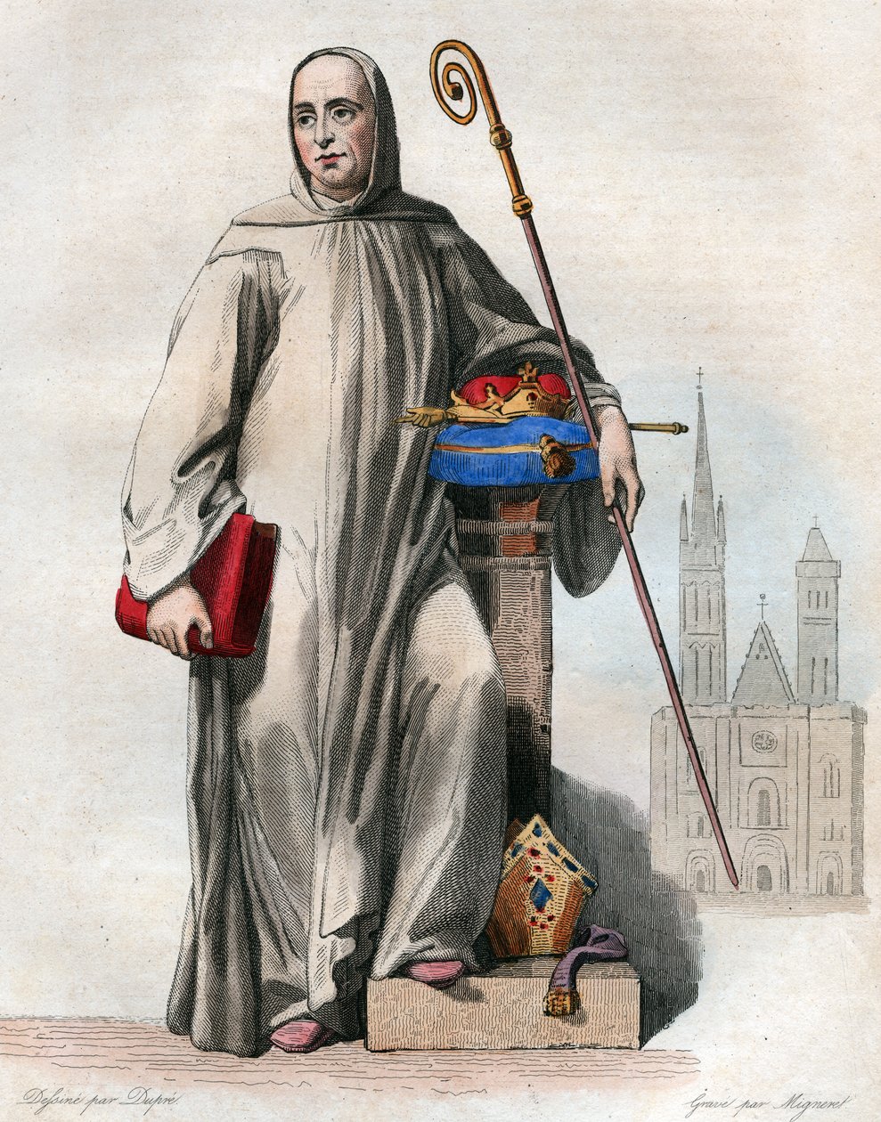 Suger (Suger abbe) (1081-1151) francia apát és történész portréja. alkotó: French School