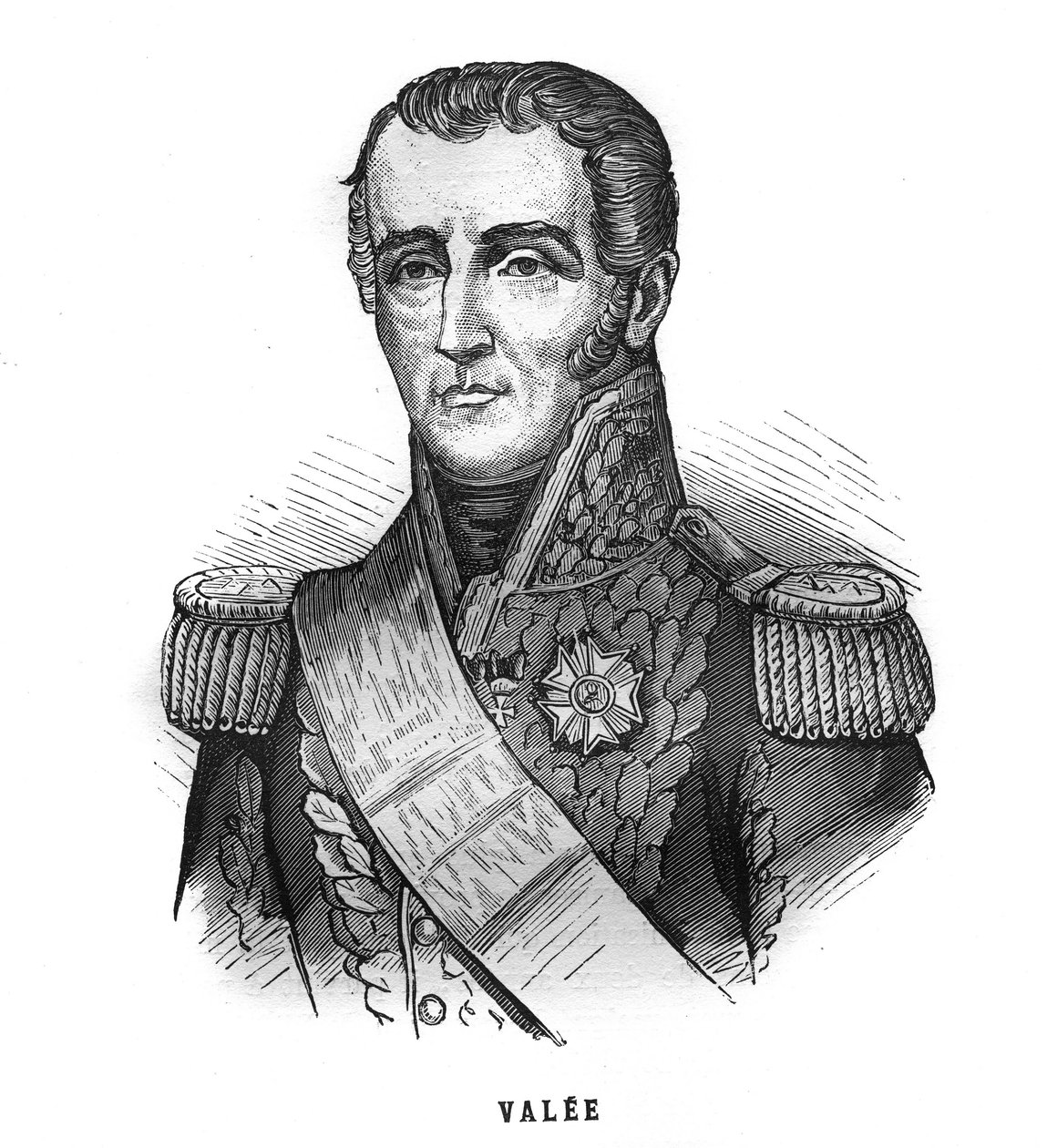 Sylvain Charles, Valee gróf (1773-1846), francia marsall portréja. Metszet a „Les Illustrations De L