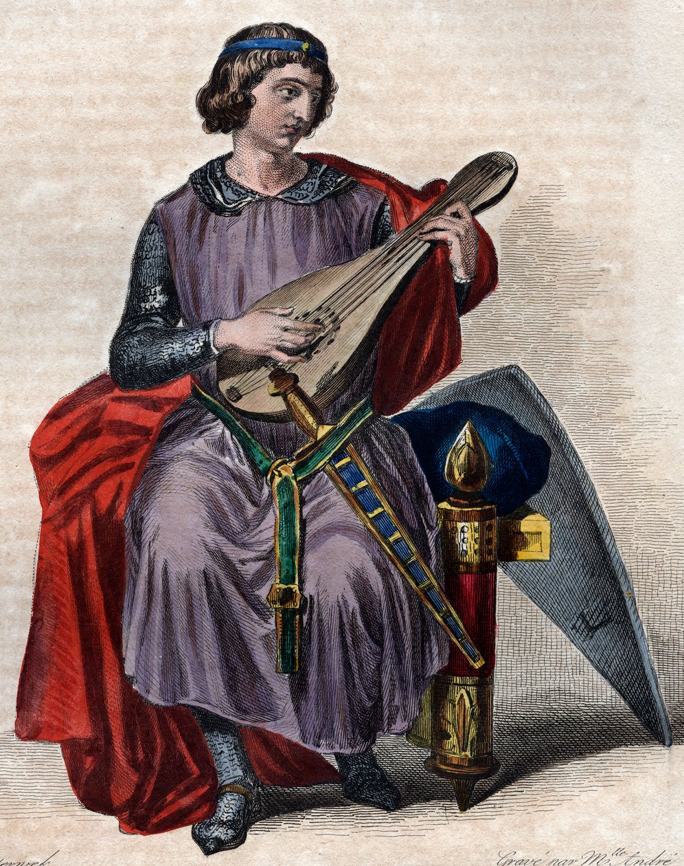 I. Theobald (1201-1253), Champagne grófja (IV. Theobald néven) születésétől és Navarra királyának portréja 1234-től. alkotó: French School