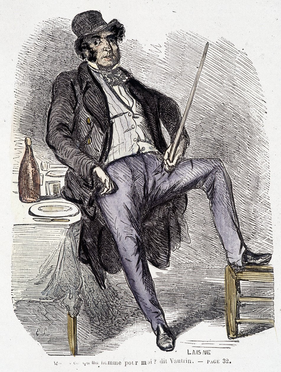 Vautrin portréja (Vidocq által ihletett karakter) - Balzac "A kurtizánok pompája és nyomorúsága" című művében. alkotó: French School