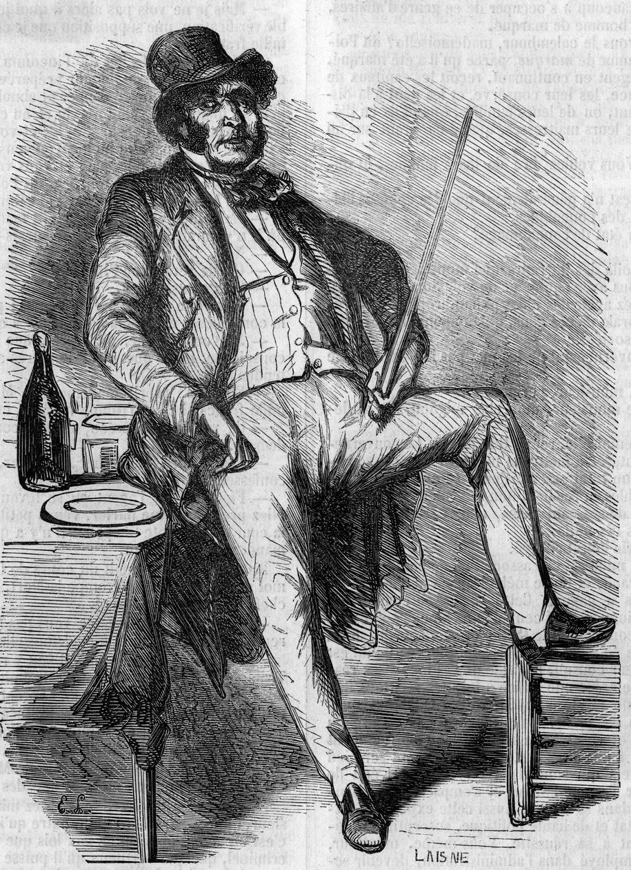 Vautrin portréja, a „Goriot atya” című regény szereplője. Metszet 19. század közepe. Illusztráció Honore de Balzac (1799-1850) „The Father Goriot”-hoz. alkotó: French School