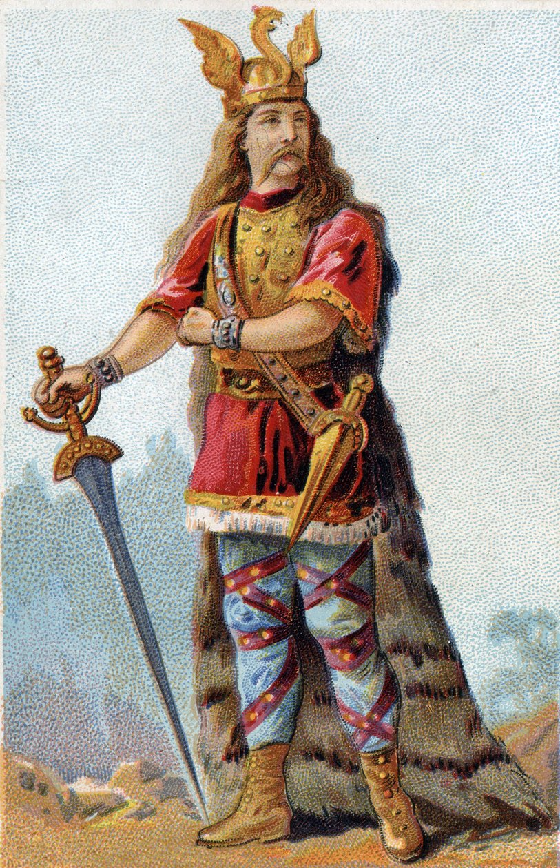 Vercingetorix (Kr. e. 72-46), a gallok királyának portréja. Kromolitográfia 1890 körül. alkotó: French School