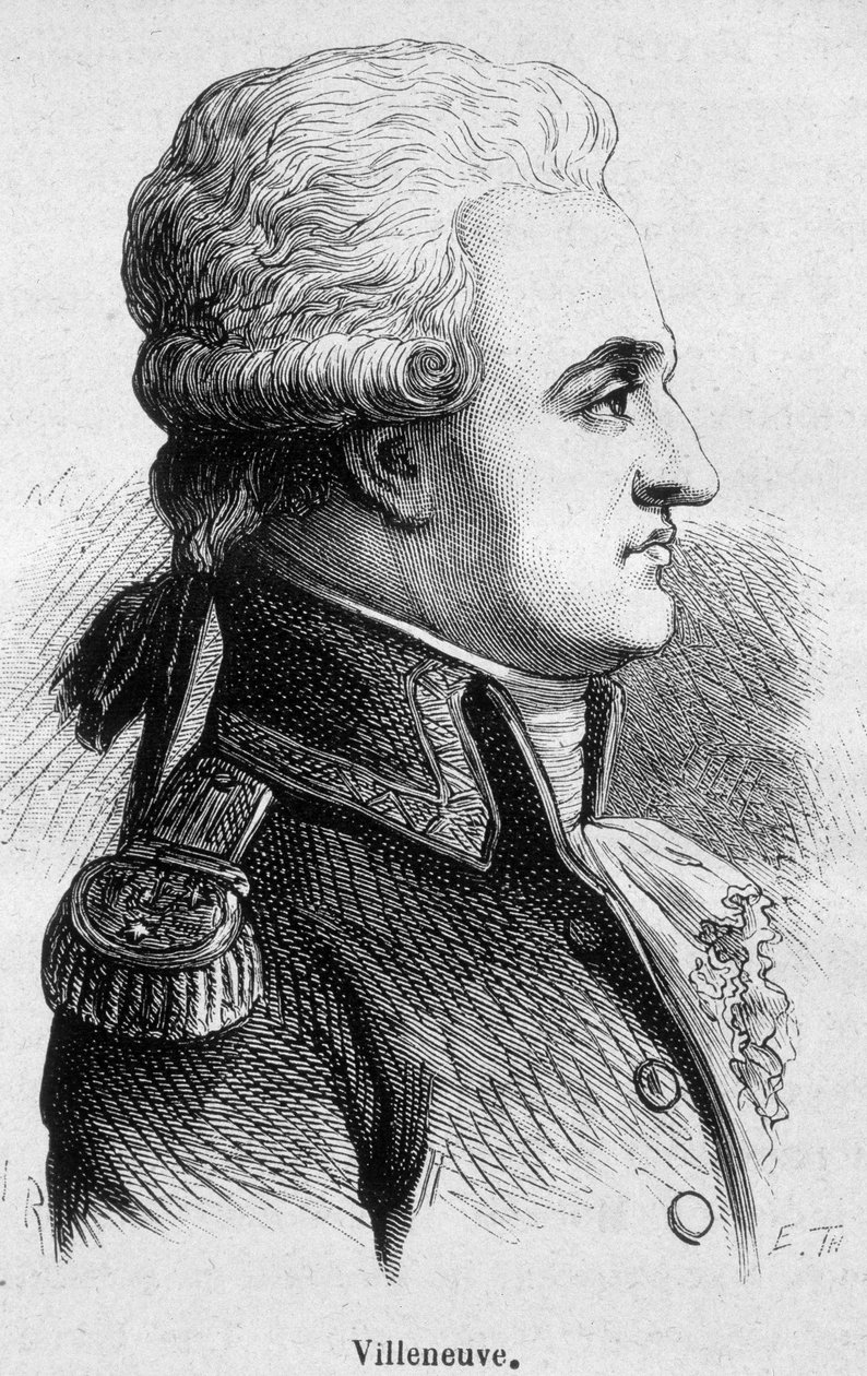 Villeneuve francia admirális (1763 - 1806) portréja, megkezdte a trafalgari csatát, amely katasztrófa volt, majd öngyilkos lett - Henri Martin „L