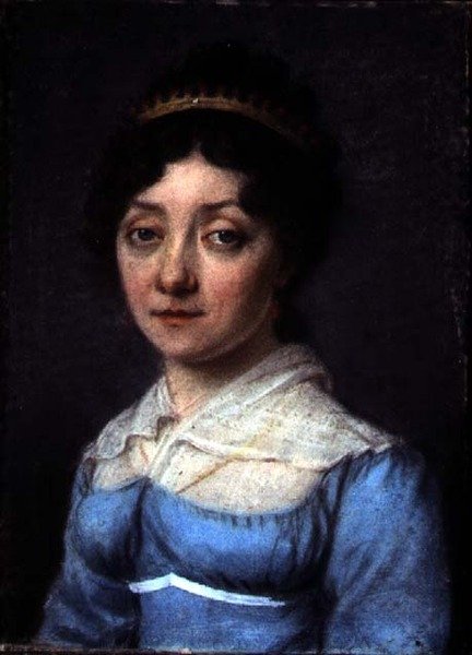 Burzsoá nő portréja kék birodalmi ruhában, 1815 körül (pasztell, papír) alkotó: French School
