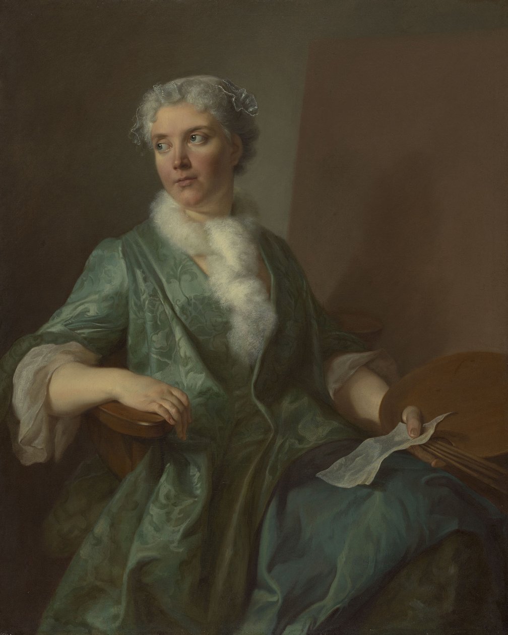 Egy művésznő portréja, 1735 körül (olaj, vászon) alkotó: French School