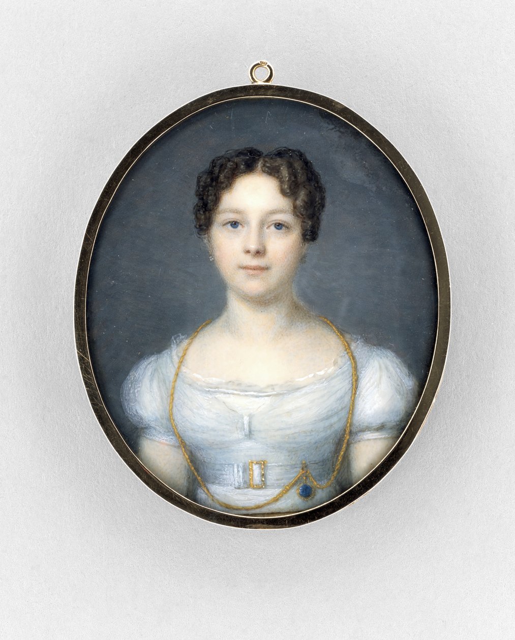 Női portré, 1819 körül (akvarell elefántcsonton alkotó: French School