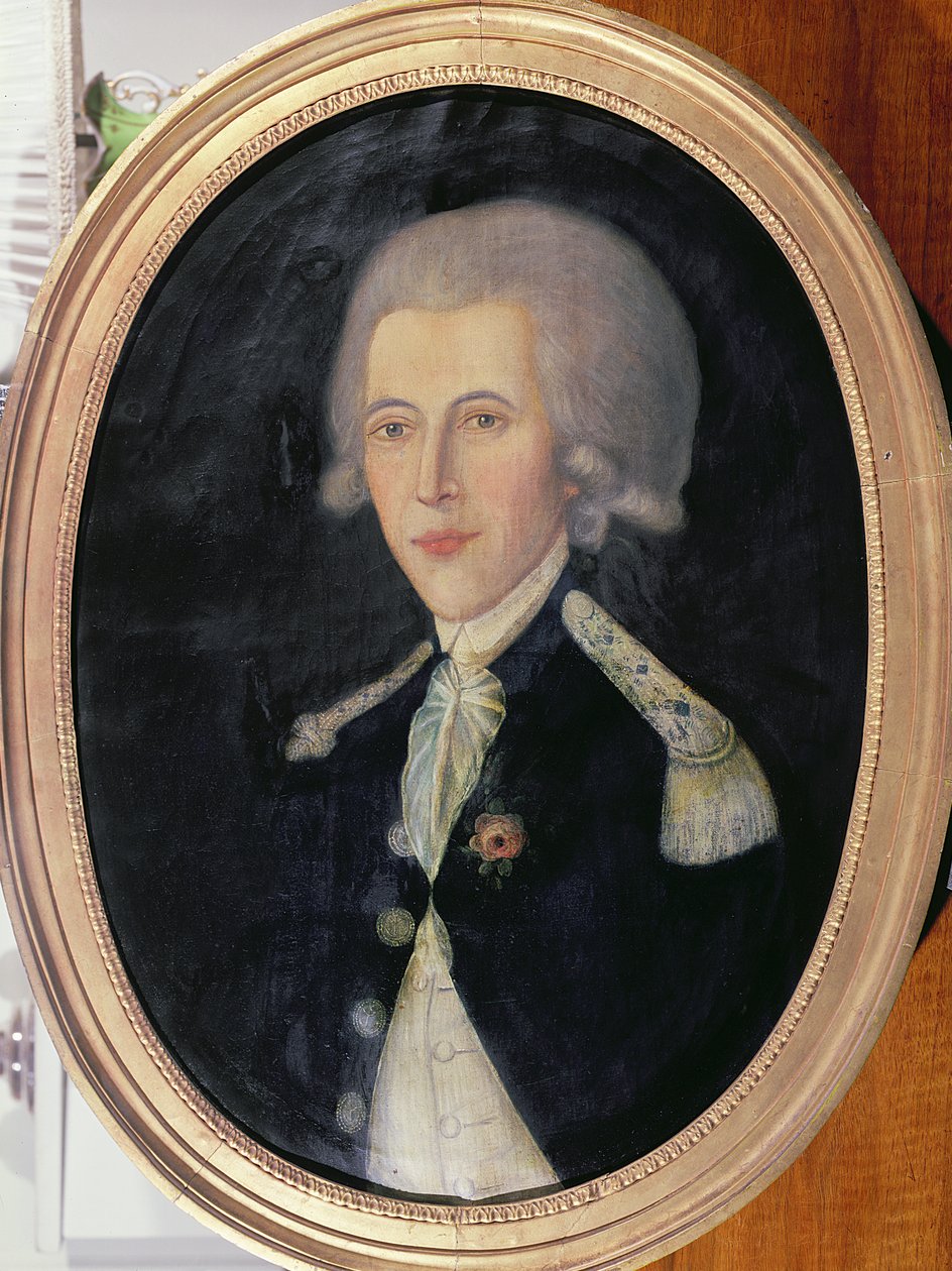 A francia Santo Domingo területén állomásozó ismeretlen hadnagy portréja, XVIII. század végén alkotó: French School