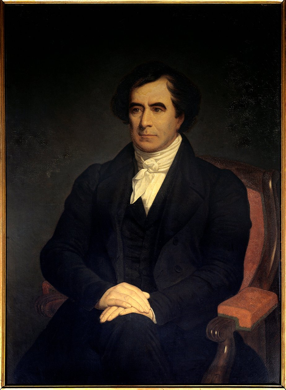 Francois Arago (1786-1833) fizikus, csillagász és politikus, haditengerészet és hadügyminiszter 1848-ban portréja. A XIX. századi névtelen festmény. Párizs, Musee De L