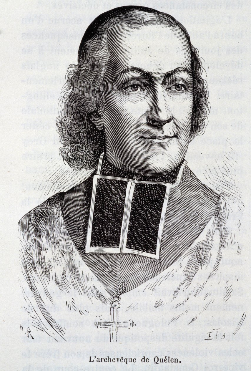 Hyacinthe Louis de Quelen érsek (1778-1839), Henri Martin „L’Histoire de France” című művének prelátusának portréja alkotó: French School
