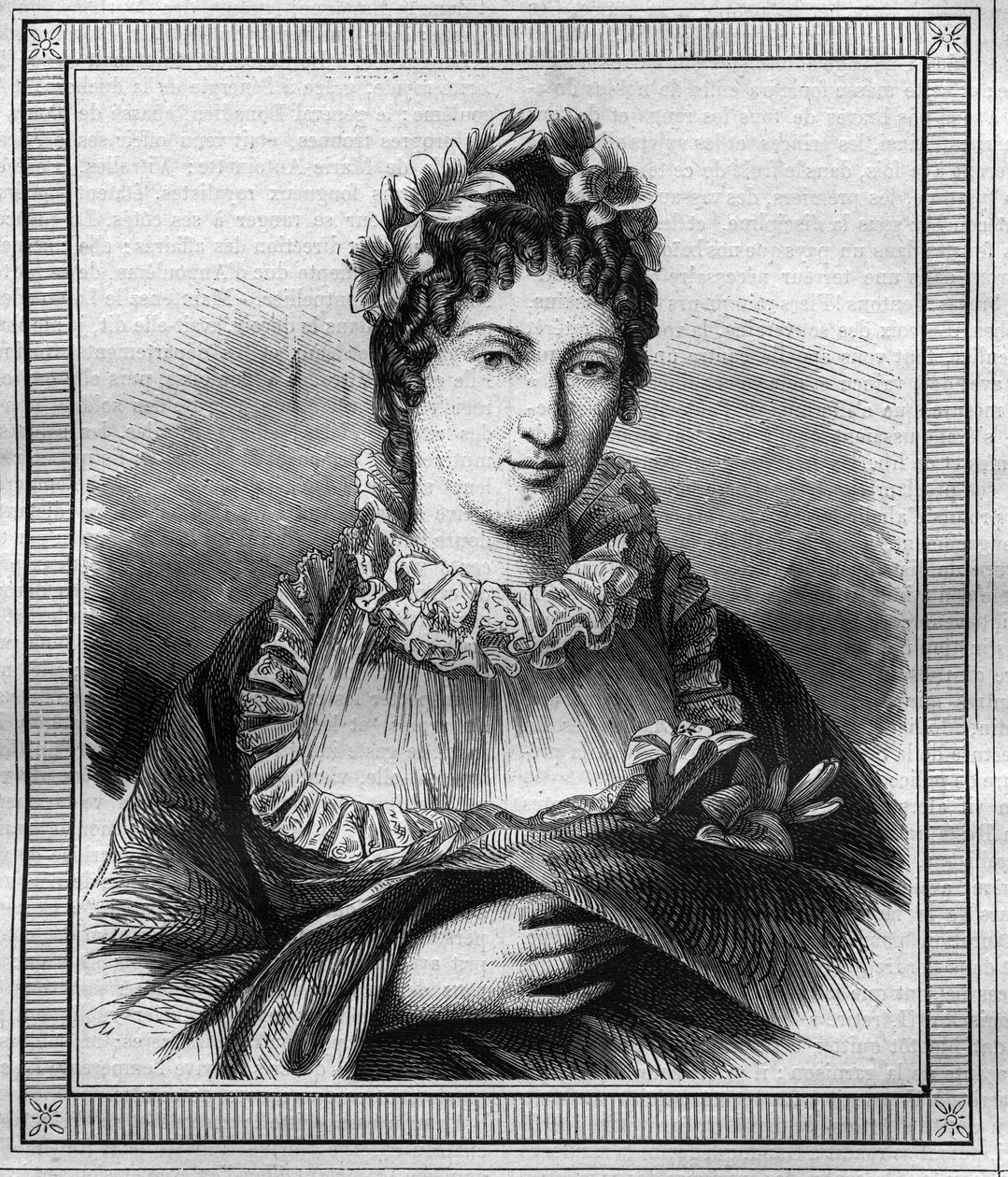 A francia Angouleme hercegnő, Marie Therese Charlotte, Madame Royale (1778-1851) portréja, Maurice Lachatre „Histoire des Papes-Kings-Queen and Emperors-Queen and Emperors through the Centuries” című metszete. alkotó: French School