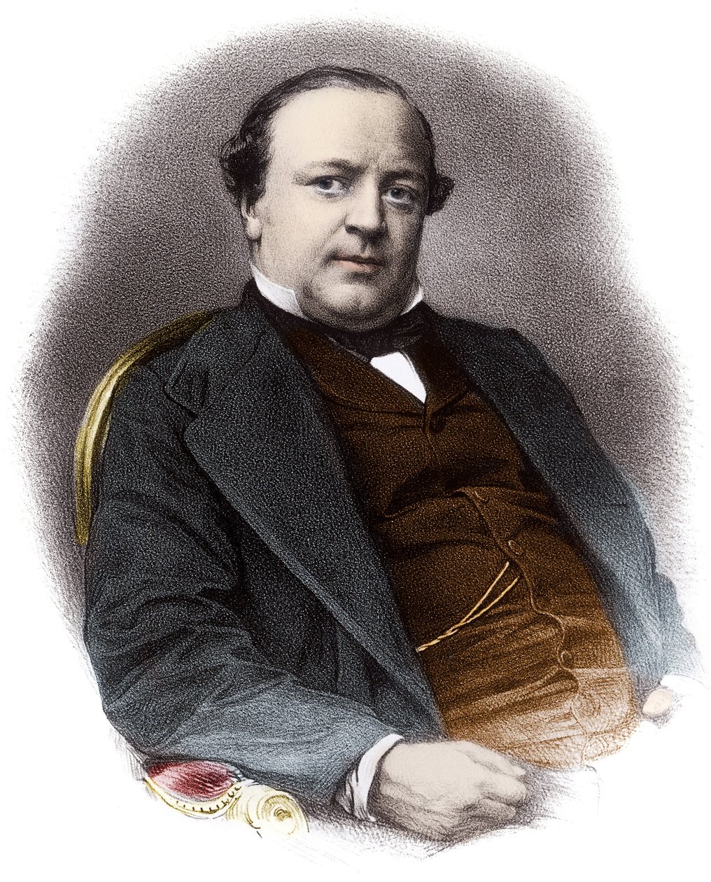 Charles Alexandre Lachaud francia ügyvéd (1818-1882) portréja - Metszet a 19. századról Magángyűjtemény alkotó: French School