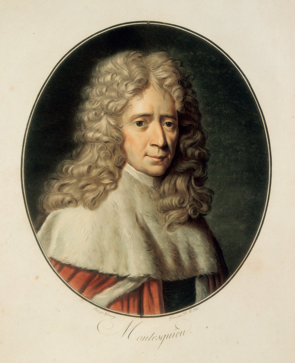 "Charles de Secondat francia filozófus és politikus portréja, de la Brede báró és Montesquieu alkotó: French School