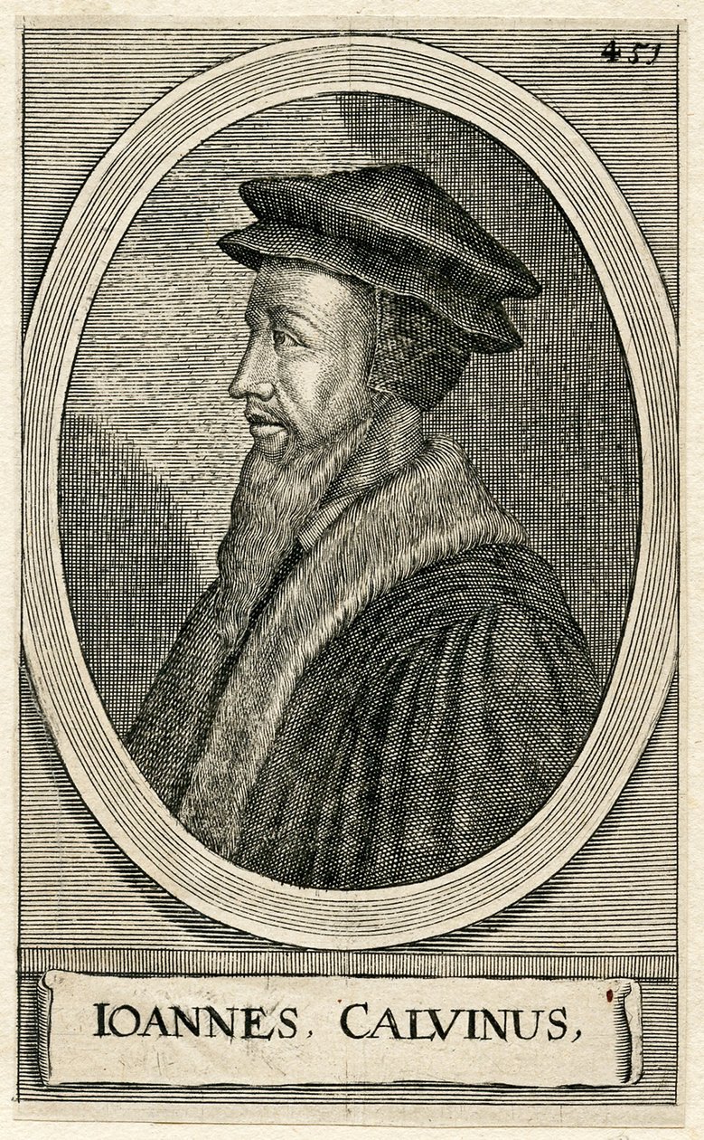 John Calvin francia teológus portréja (metszet) alkotó: French School