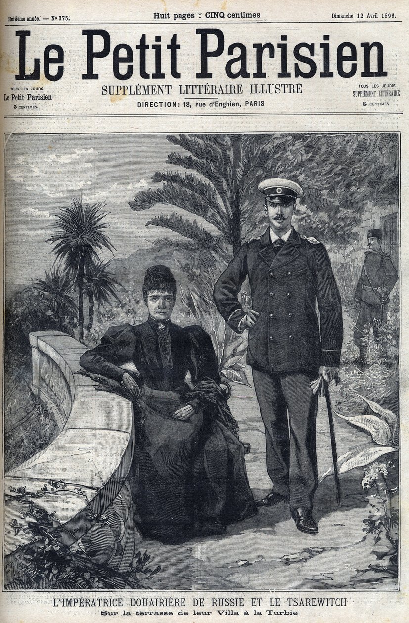 Az orosz Douairiere impressziójának portréja, Maria Fedorovna (született: dán Dagmar alkotó: French School