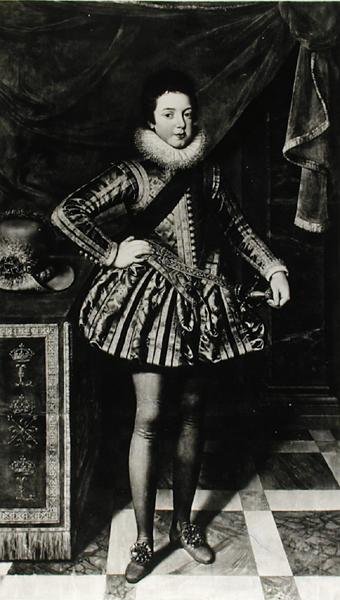 XIII. Lajos (1601-43) francia és navarra király portréja, 1611 körül (olaj, vászon) (f/w fotó) alkotó: French School