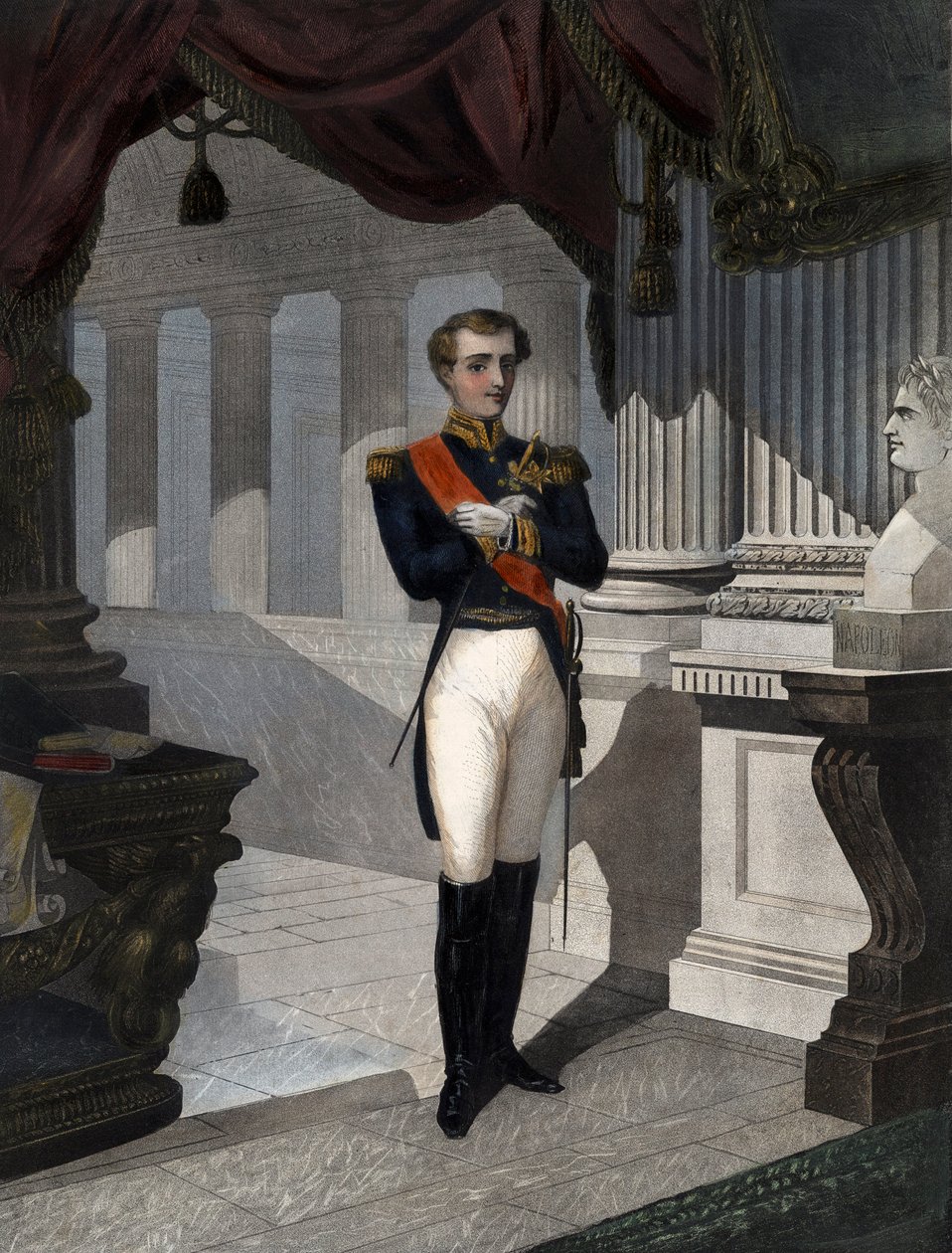 II. Napóleon római király, Reichstadt hercege (1811-1832), I. Napóleon császár fia (1769-1821) portréja” Pernel metszet alkotó: French School