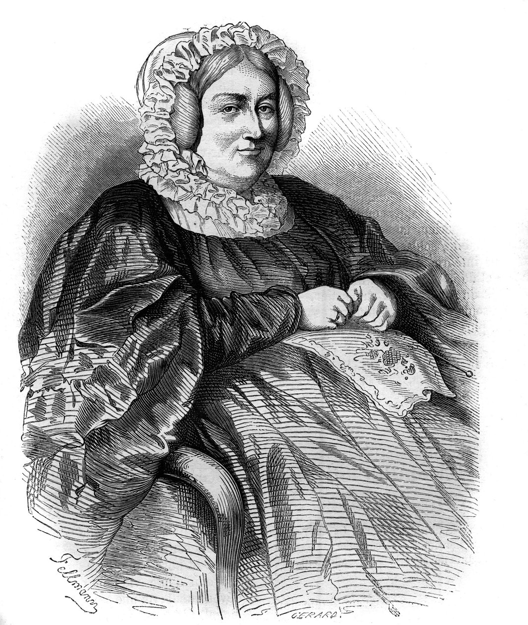 La Rochejaquelein (La Rochejaquelein) márkiné (szül. Marie Louise Victoire de Donnissan vagy Donissan) portréja (1772-1857), francia író. Metszet 1858-ból. alkotó: French School