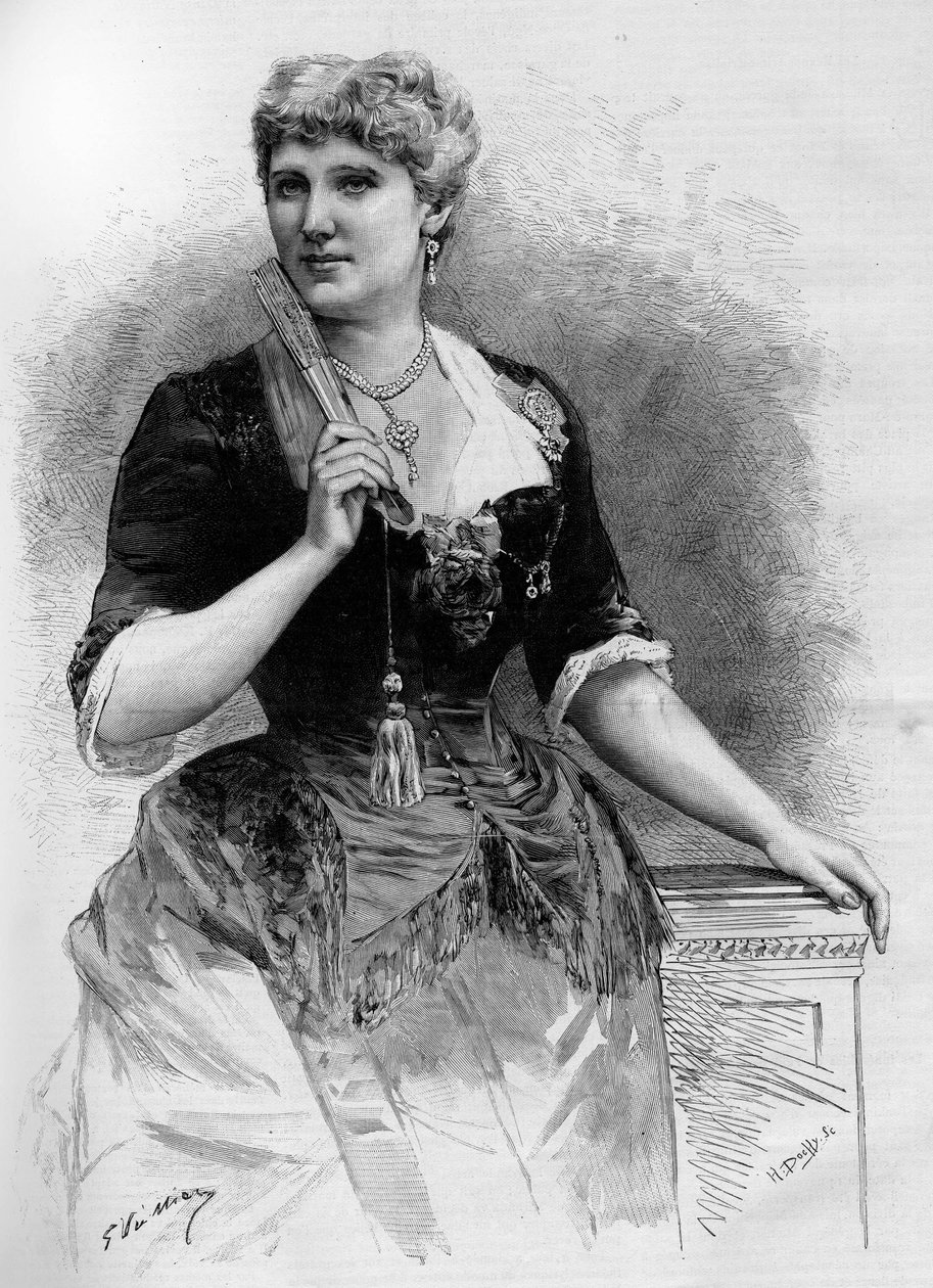 Christine Nilsson (1843-1921) svéd szoprán portréja, az Illustrous World 1887-ben. alkotó: French School