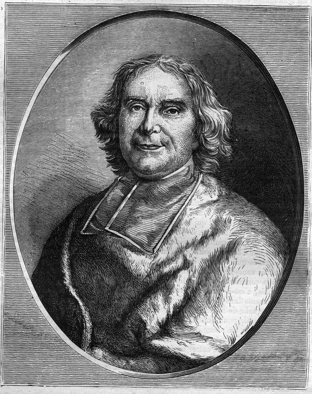 Andre Hercule de Fleury (1653-1743) bíboros, bíboros, XV. Lajos miniszterelnökének portréja. Metszet a „Pápák-királyok-királynők és császárok története az évszázadokon keresztül” című könyvébe, Maurice Lachatre alkotó: French School