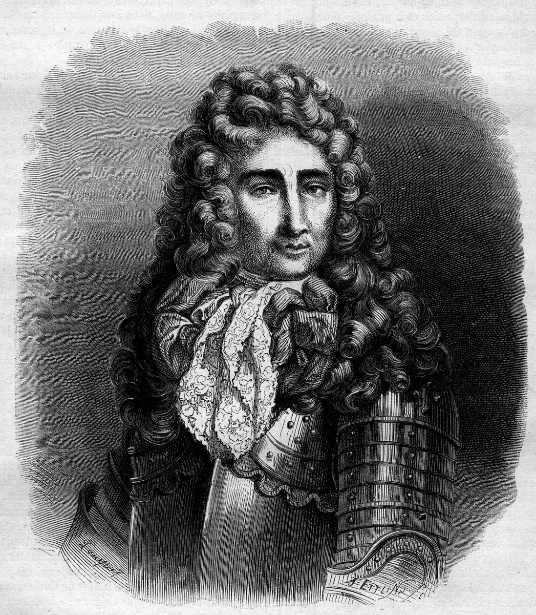 Catinat (Nicolas de Catinat de La Fauconnerie) (1637-1712), francia katona marechal portréja. Metszet 1868-ból a Hire után. alkotó: French School
