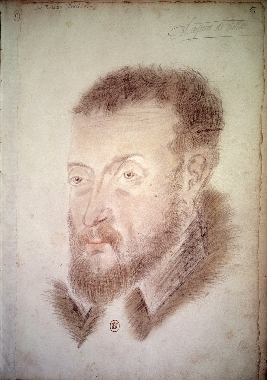 Joachim du Bellay költő (1522-1560) portréja A francia iskola névtelen rajza. 16. századi Párizs. B.N. alkotó: French School