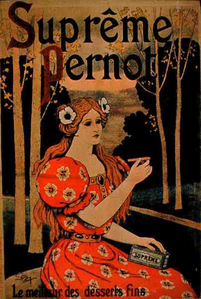 „Supreme Pernot” Fine Dessert (színes litho) reklámplakát alkotó: French School