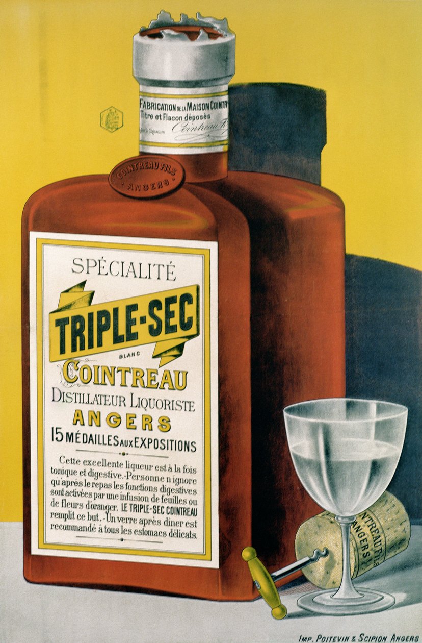 Triple Sec Cointreau reklámplakát, Angers-ben készült alkotó: French School
