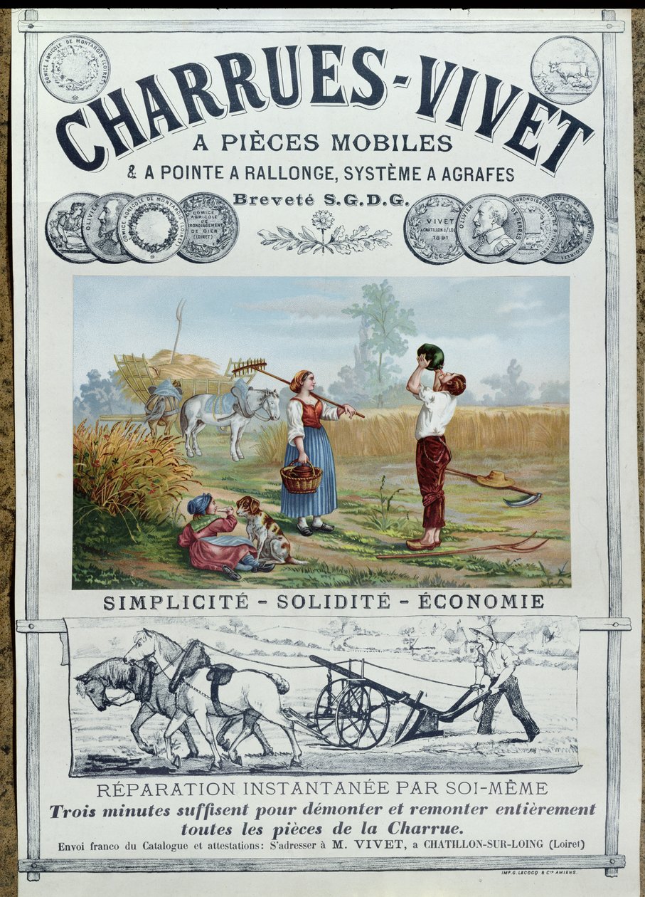 Plakát élőben ekéken, 1891 körül alkotó: French School