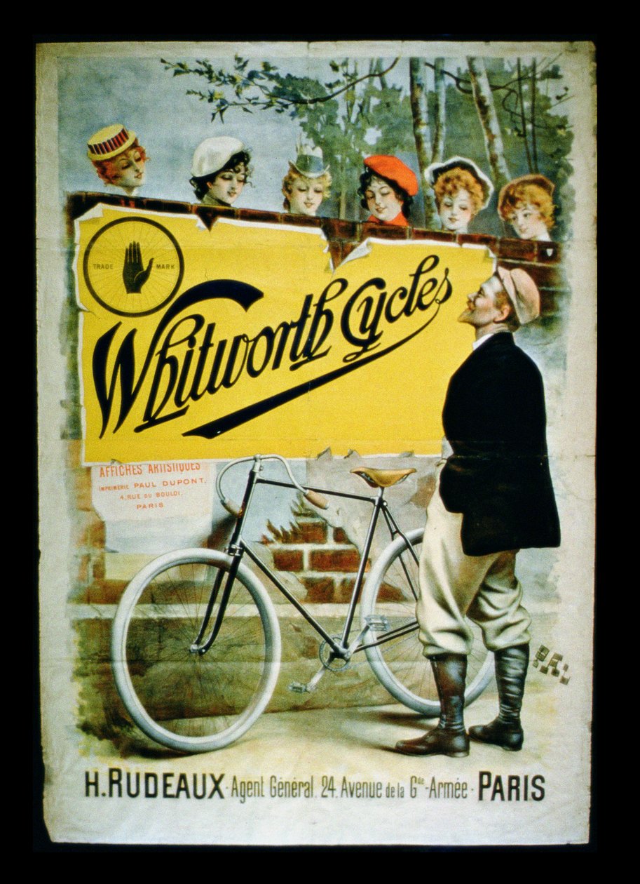 Plakát reklám Whitworth Cycles, Párizs alkotó: French School