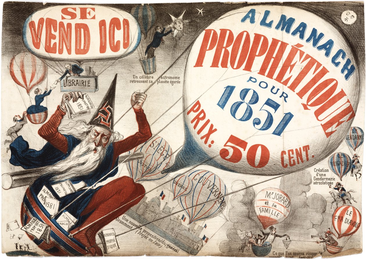 Az Almanach Prophetique-t hirdető plakát, 1851 alkotó: French School