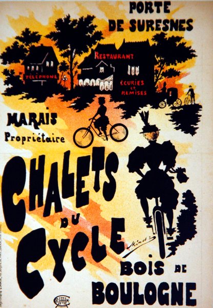 A Chalets du Cycle, Bois de Boulogne, a Porte de Suresnes közelében található plakát alkotó: French School
