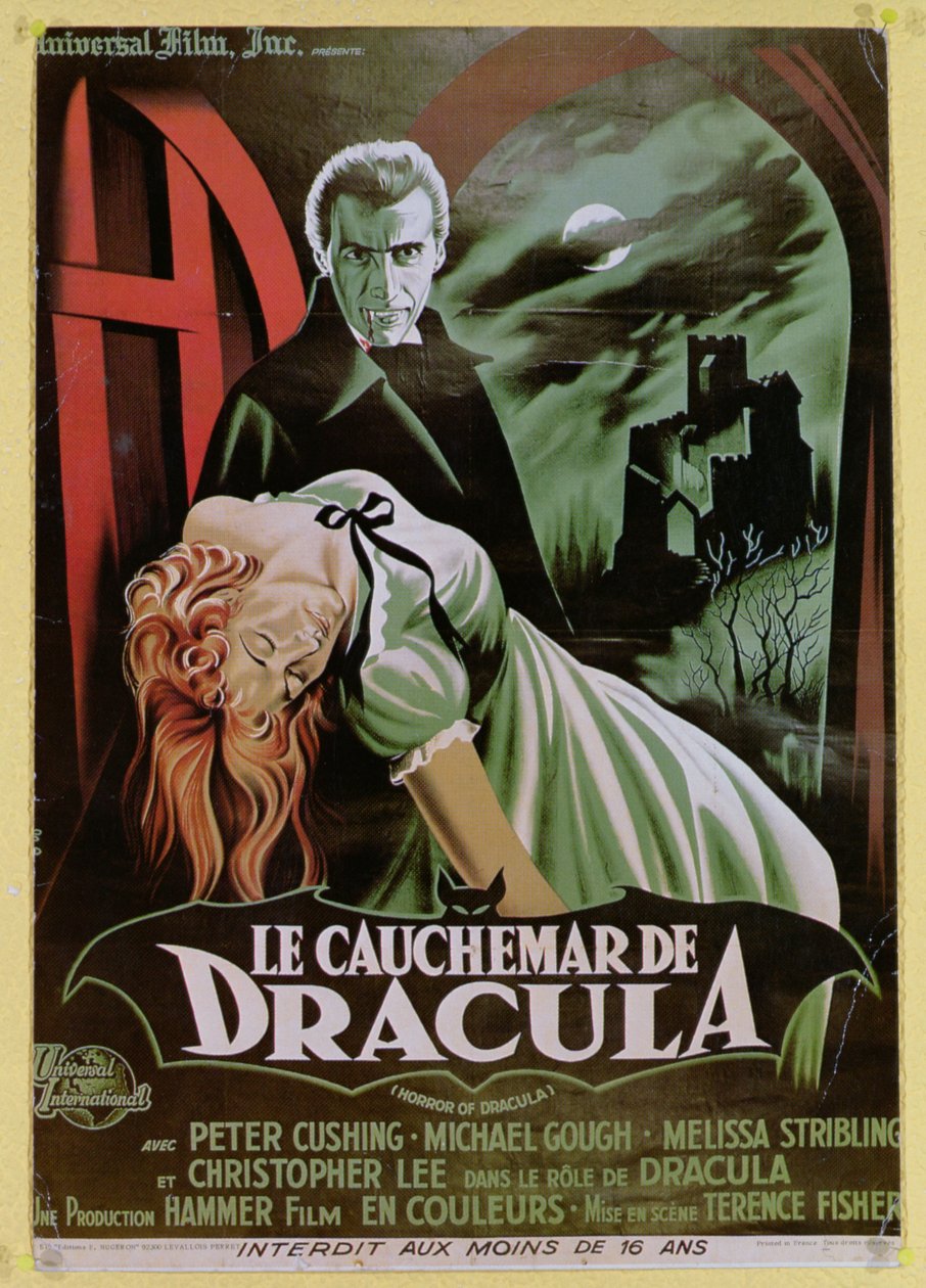 A film francia változatát, a Drakula rémét hirdető plakát alkotó: French School