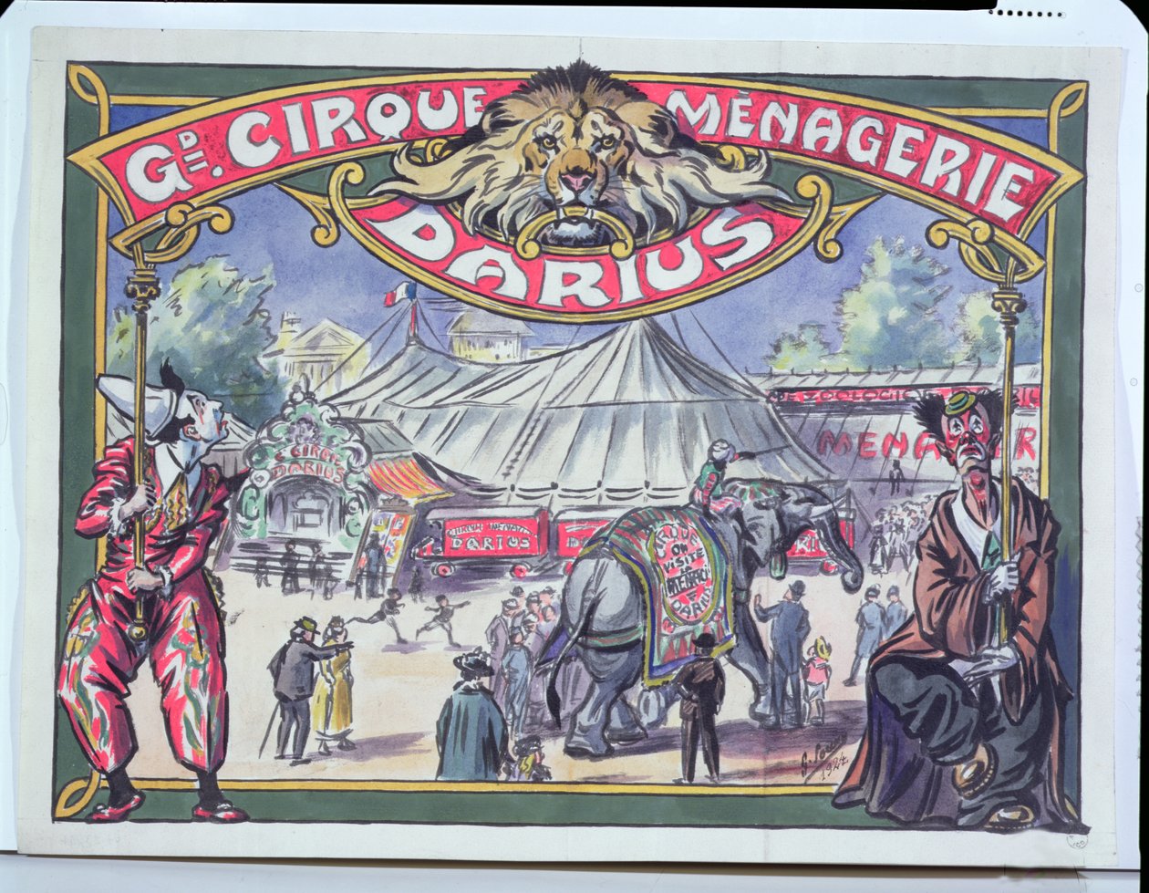 A Grand Cirque Menagerie Dariust reklámozó plakát, 1924 (wc papíron) alkotó: French School
