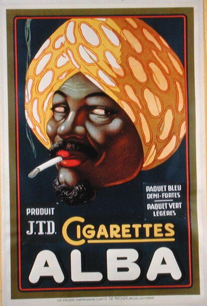 Az Alba cigarettamárkát reklámozó plakát (színes litográfia) alkotó: French School