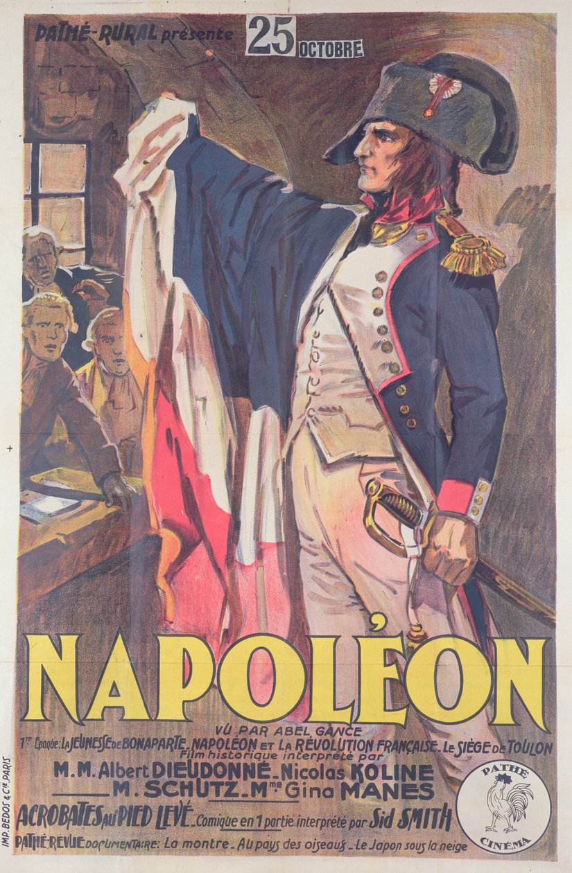 A Napóleon című filmet reklámozó plakát, írta Abel Gance alkotó: French School