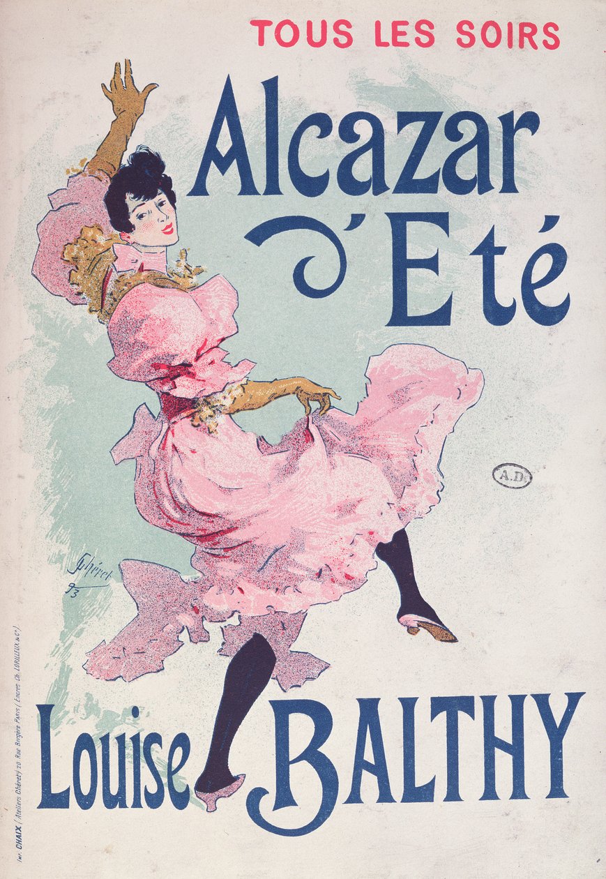 Az Alcazar dEté plakátja, Louise Balthy főszereplésével, 1893 alkotó: French School