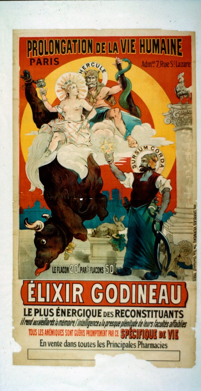 Elixir Godineau plakátja, 1900 körül alkotó: French School