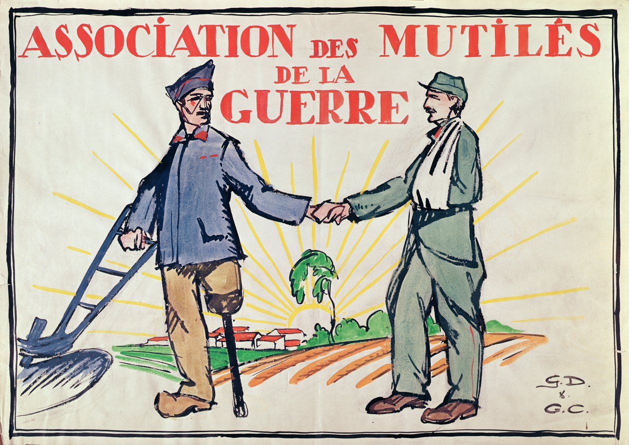 Az Association des Mutilis de la Guerre plakátja, 1920 körül alkotó: French School