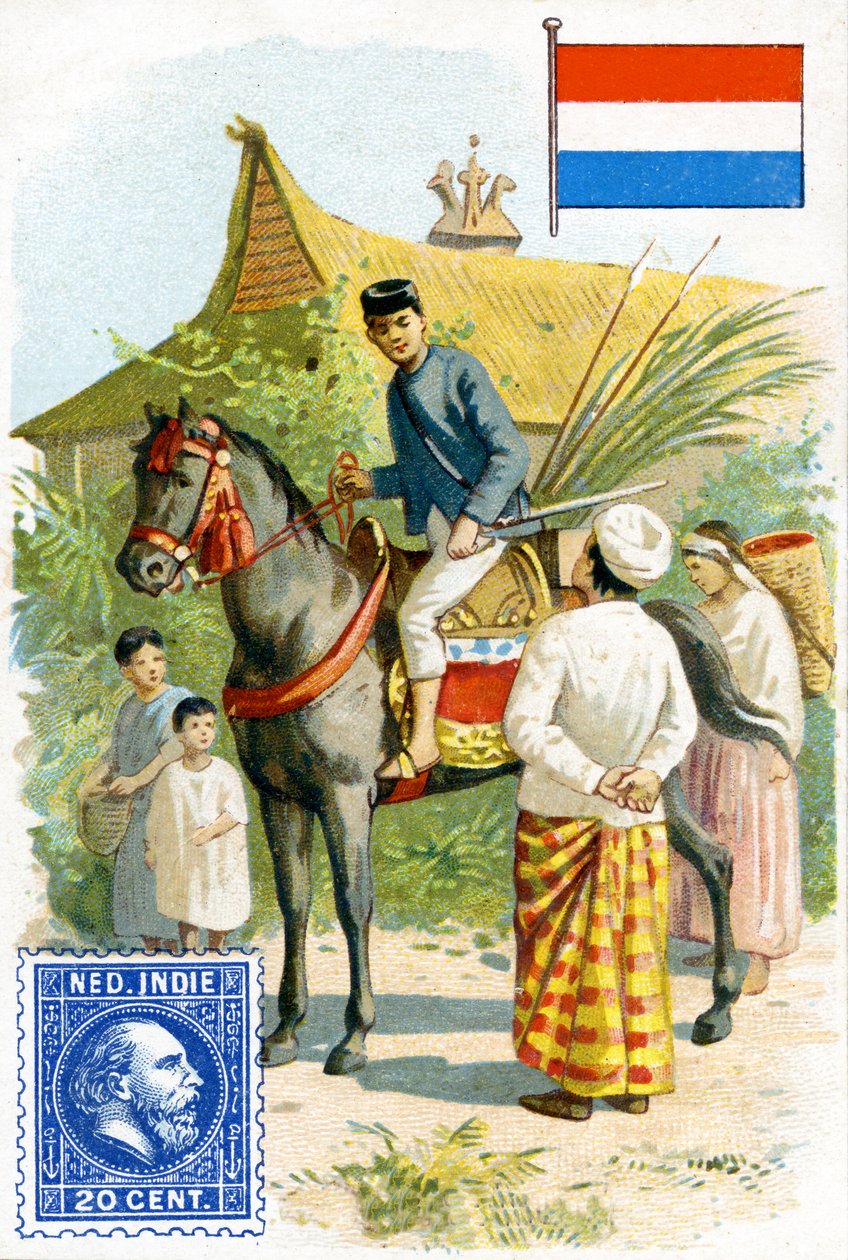 Postás kézbesít egy levelet Holland Kelet-Indiában, 19. század végén alkotó: French School