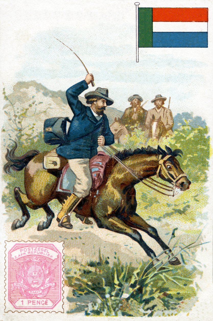 Postás kézbesítő a Transvaalban, 19. század végén alkotó: French School
