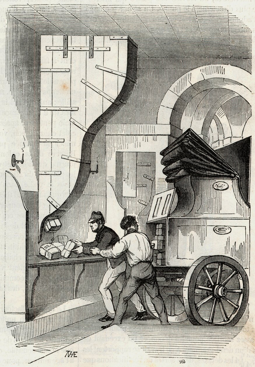 Hozzászólások: a csomagtartó oszlopának betöltése - Edmond Texier gravírozása „Tableau-de-Parisban” 1852 alkotó: French School