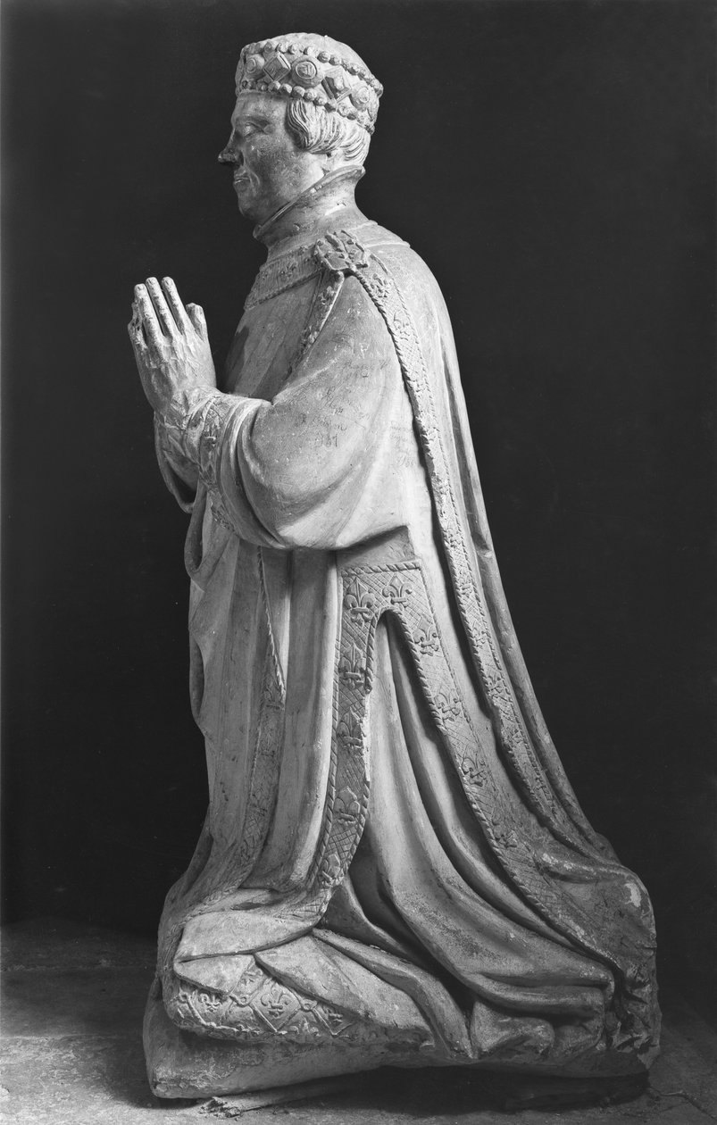 Jean de Berry herceg (1340-1416) Poitiers grófjának imádkozó térdelő alakja, XV-XVIII. alkotó: French School