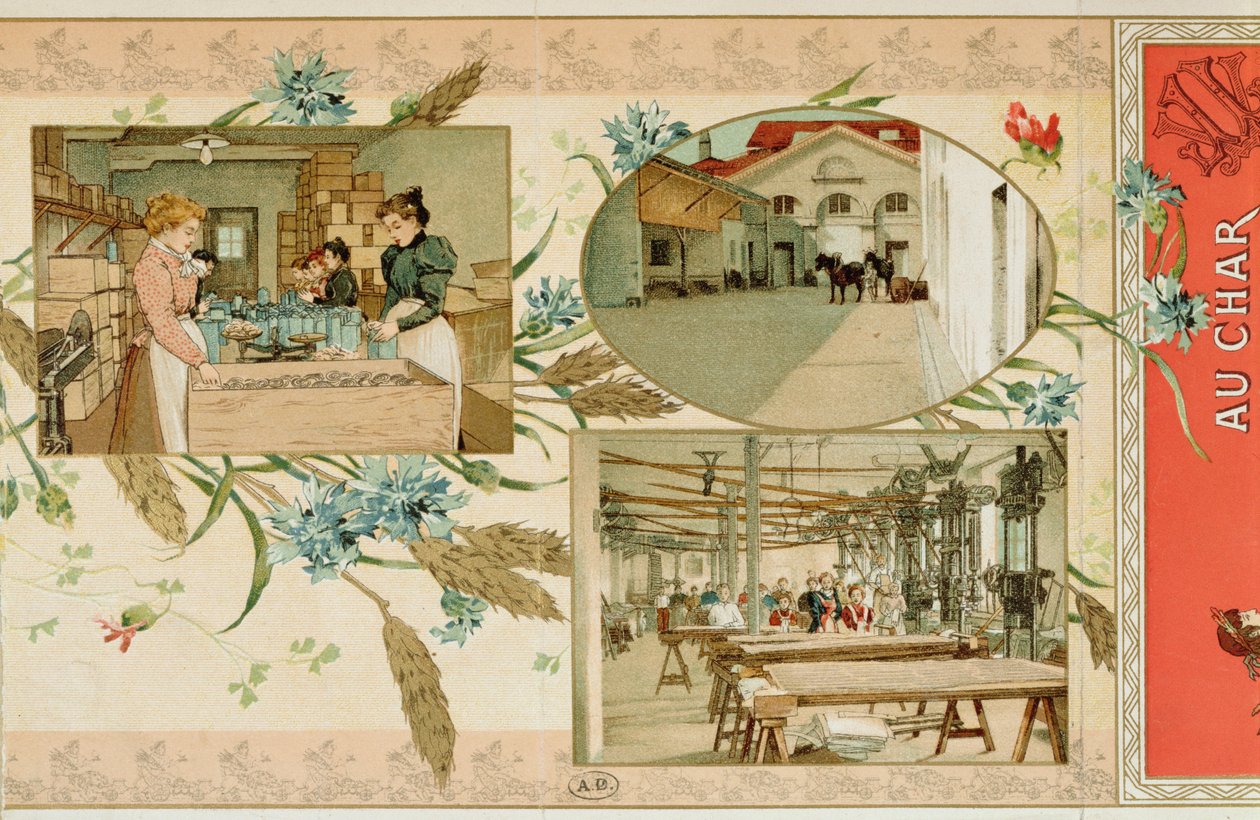 Tésztakészítés gyárban, 1900 körül alkotó: French School