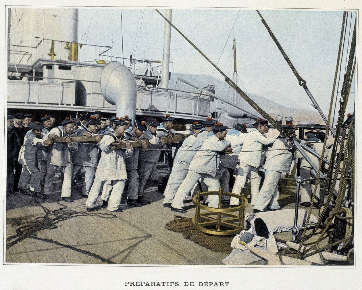 Indulási előkészületek – a „Katonai albumban – Navy: Life on board” alkotó: French School