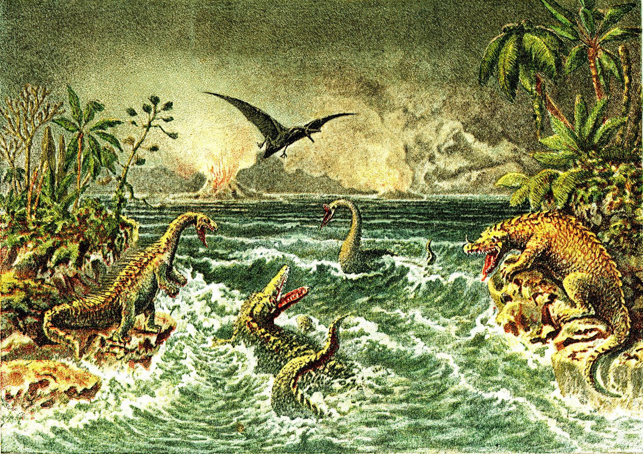 Primitív világ (dinoszauruszokkal) – az őstörténet másodlagos időszaka alkotó: French School