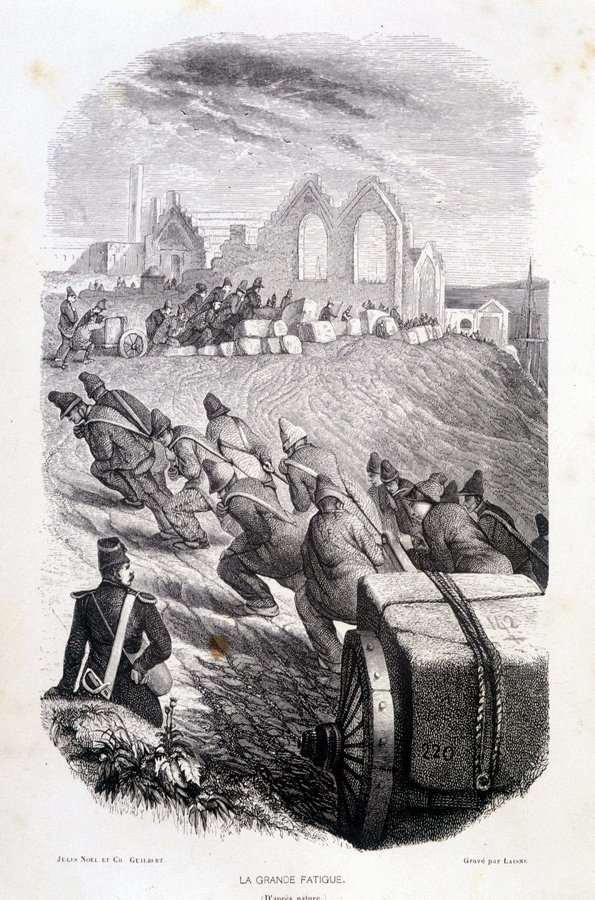 Bányakőtömböket húzó foglyok, „Les Bagnes: histoire, types, moreurs, mystique” Maurice Alhoy, szerk. Gustave Havard alkotó: French School