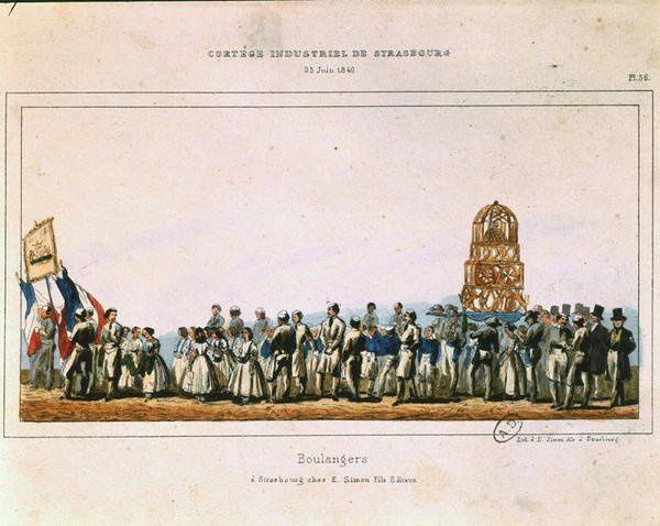 Pékek körmenete Strasbourgban, 1840. június 25. (színes litó) alkotó: French School