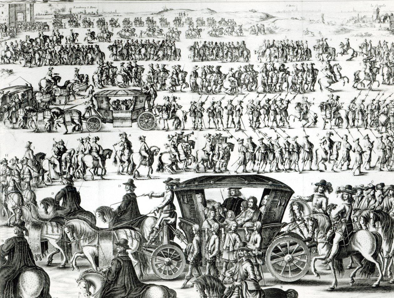 XIV. Lajos fiatal király gyermekkorában történt bevonulása Párizs városában 1649. augusztus 18-án, részlet alkotó: French School
