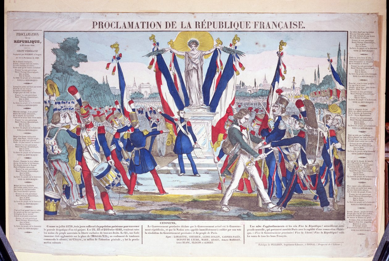 A Francia Köztársaság kikiáltása, 1848. február 25 alkotó: French School