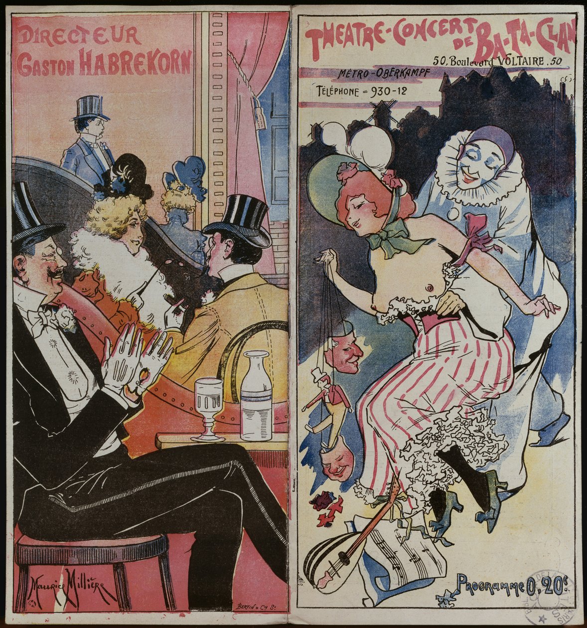 A Ba-ta-clan Cafe Concert programja, 1905 körül alkotó: French School